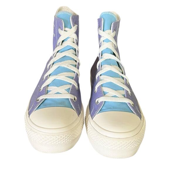 Converse Shoes Women Size 10 CTAS Lift Hi Platform Sneakers Purple Starry Skies - Picture 2 of 7